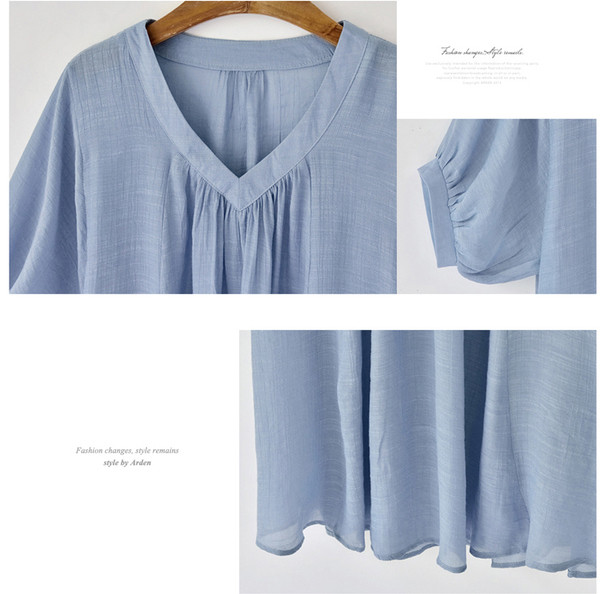 Modern női blúz három színben V-nyakkal