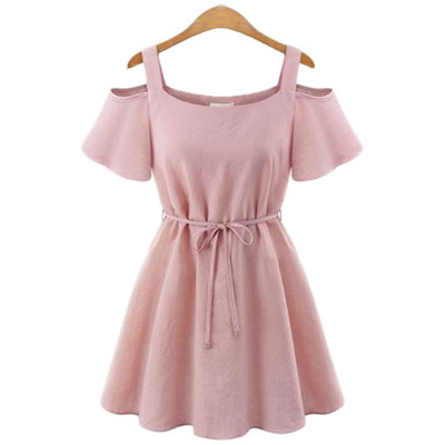 Modern, nyitott vállú női ruha három színben