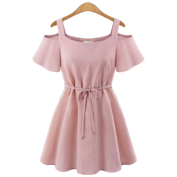 Modern, nyitott vállú női ruha három színben