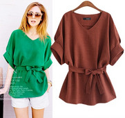 Modern női blúz, rövid ujjal, négy színben