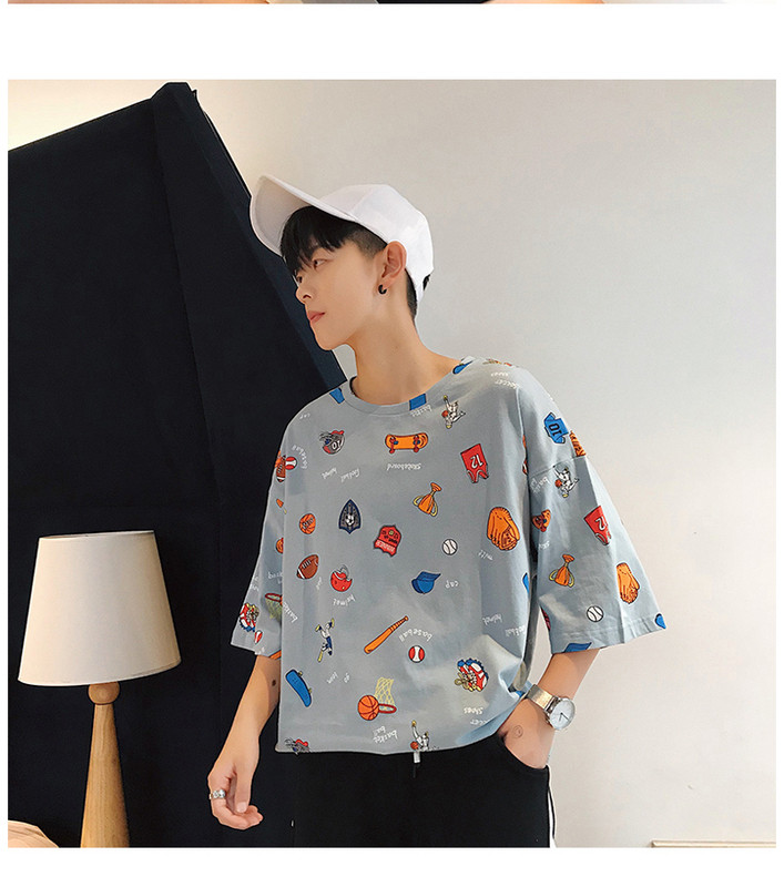 Férfi póló széles modell 3/4 ujjal, három színben