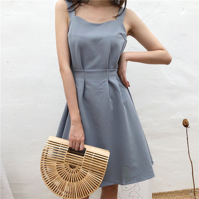 Μοντέρνο γυναικείο φόρεμα με ιμάντες σε δύο χρώματα