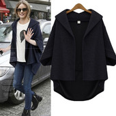 Alkalmi női aszimmetrikus mellény kapucnival, három színben