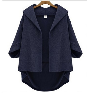 Alkalmi női aszimmetrikus mellény kapucnival, három színben