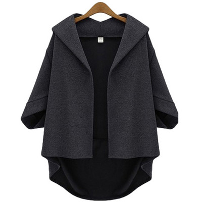 Alkalmi női aszimmetrikus mellény kapucnival, három színben