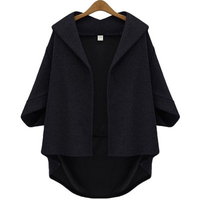 Alkalmi női aszimmetrikus mellény kapucnival, három színben