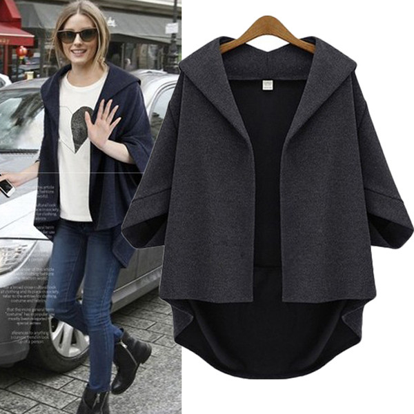 Alkalmi női aszimmetrikus mellény kapucnival, három színben