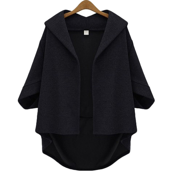 Alkalmi női aszimmetrikus mellény kapucnival, három színben