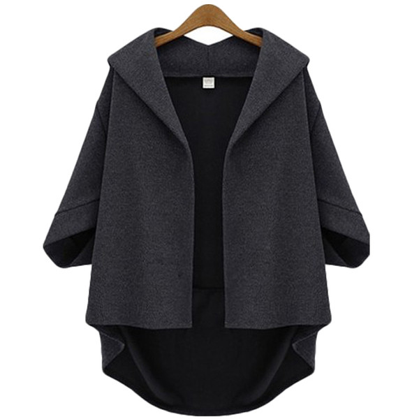 Alkalmi női aszimmetrikus mellény kapucnival, három színben