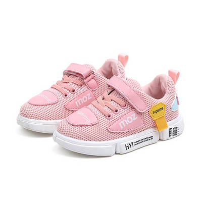 Új légáteresztő gyerekcipő lányoknak fehér és rózsaszín színben