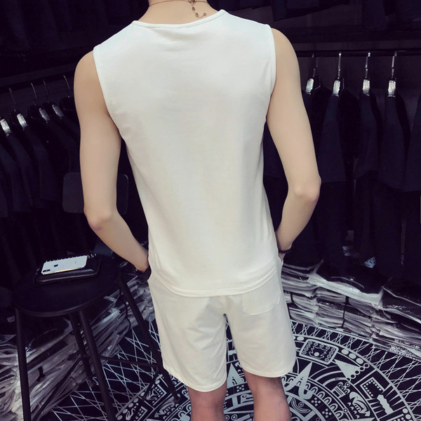 Мъжки спортно-ежедневен комплект с надписи в два цвята