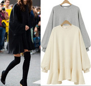 Egyszerű női vastag ruha hosszú ujjal, három színben