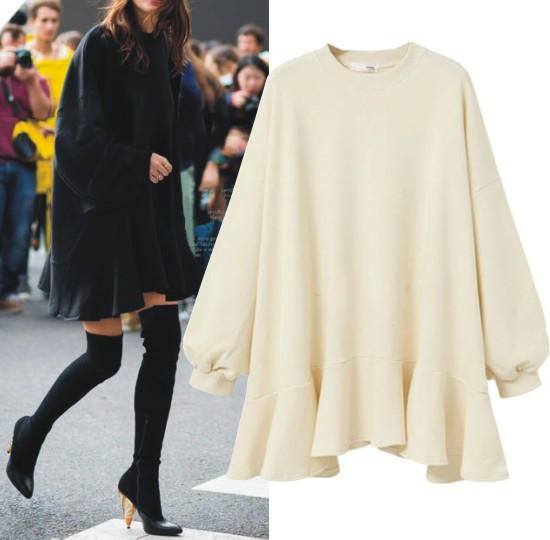 Egyszerű női vastag ruha hosszú ujjal, három színben