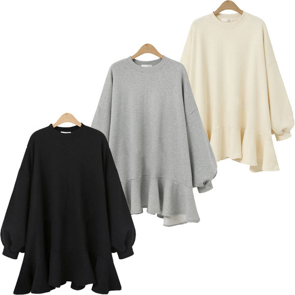 Egyszerű női vastag ruha hosszú ujjal, három színben