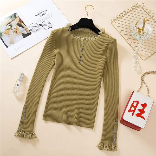 Csipkés női pulóver több színben