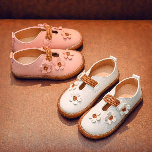 Gyermek tavaszi cipő lányoknak fehér és rózsaszín színben