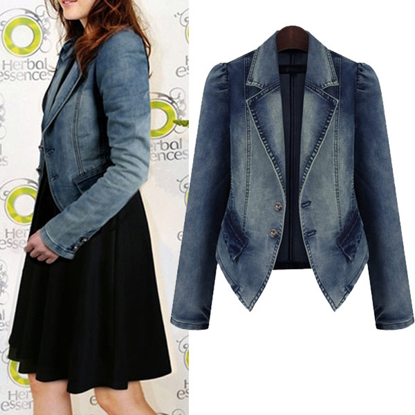 Alkalmi női farmerdzseki aszimmetrikus modell