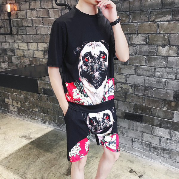 Férfi modern szett két színben, rátéttel