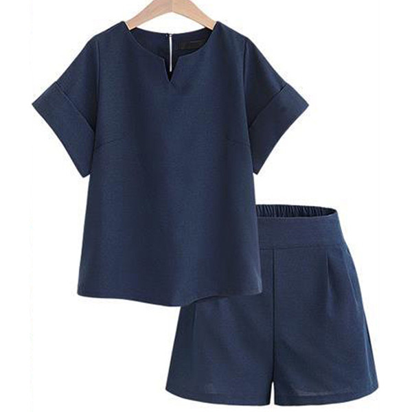 Stílusos női szett két részből, szürke és kék színben