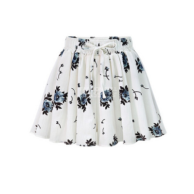 Alkalmi női szoknya fehér virágos motívumokkal