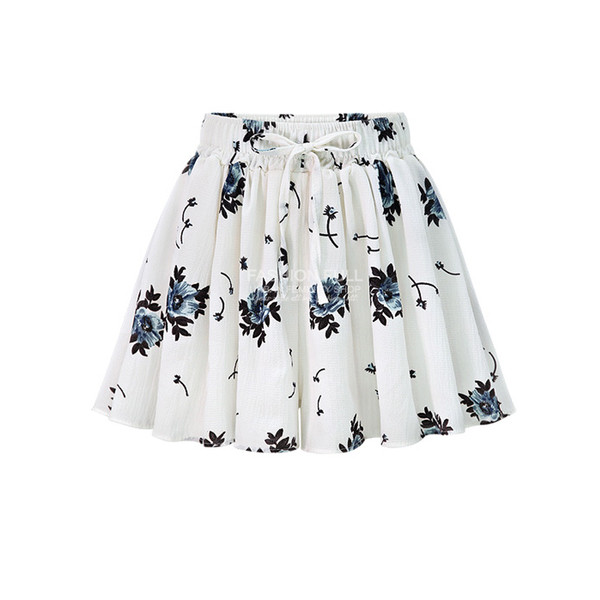 Alkalmi női szoknya fehér virágos motívumokkal