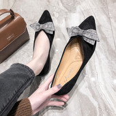 Női alkalmi cipő szalagdíszítéssel három színben