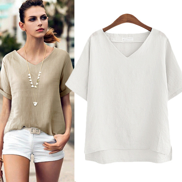 Alkalmi női póló rövid ujjal, két színben - aszimmetrikus modell