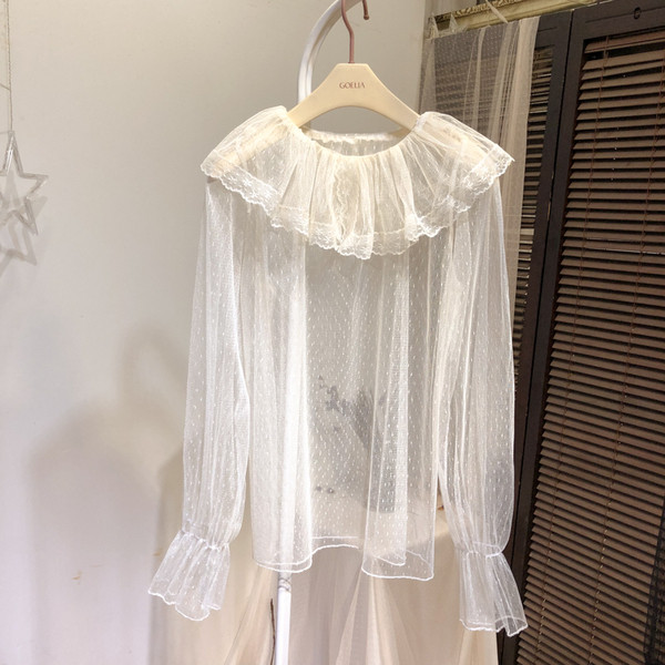 Modern női ing három színben, tüllvel