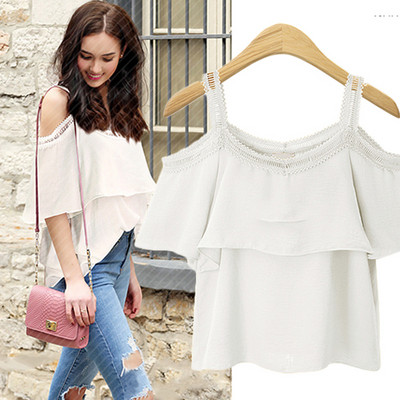 Alkalmi női blúz rövid ujjú, nyitott vállú, két színben