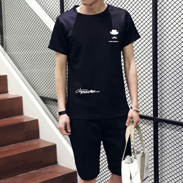 Napi férfi szett fekete-fehér felrakással