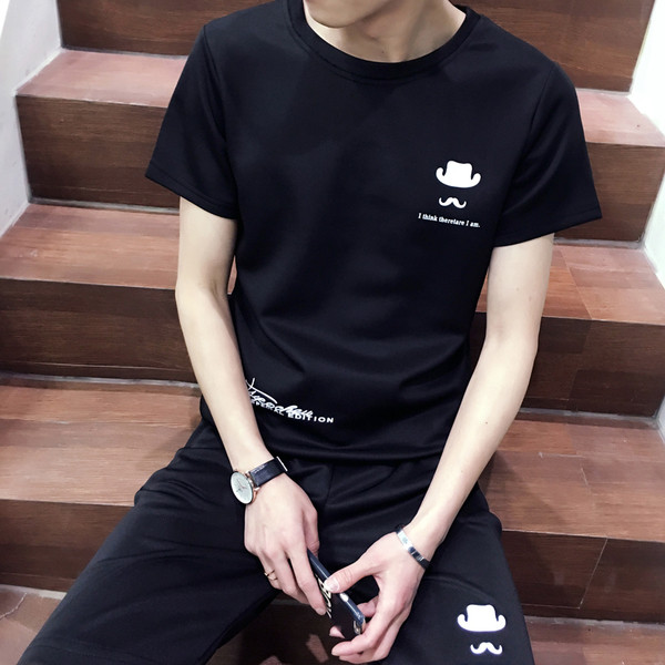 Napi férfi szett fekete-fehér felrakással