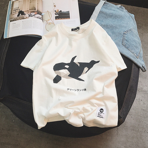 Férfi póló széles modell fehér rátéttel