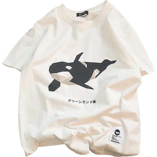 Férfi póló széles modell fehér rátéttel