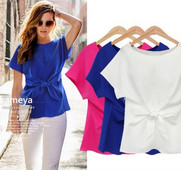 Stílusos női blúz három színben, szalaggal