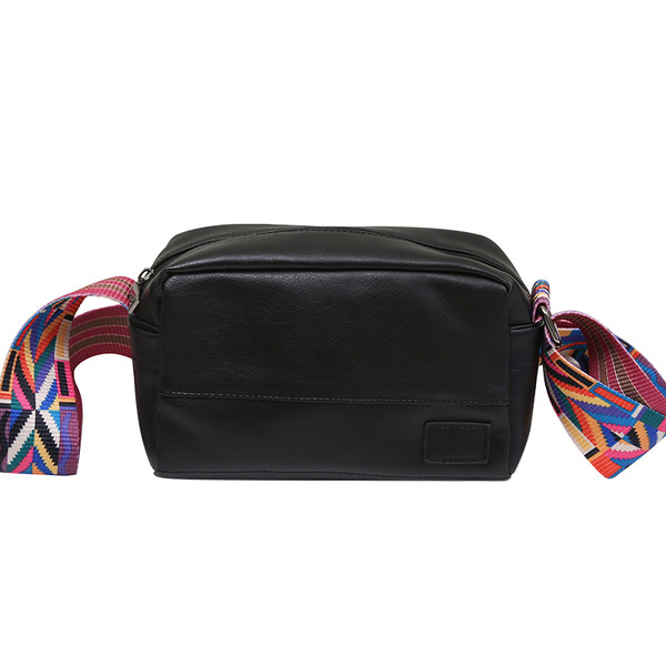 Geanta barbateasca moderna cu curea colorata in doua culori