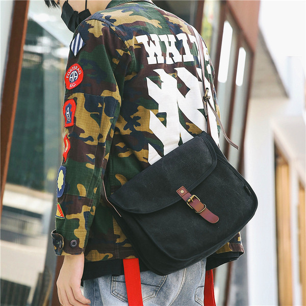 Stílusos férfi táska három színben, öko bőr pántokkal