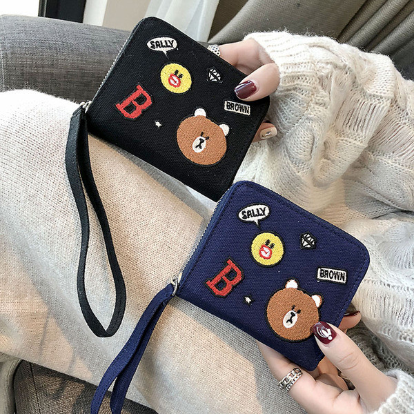 Kis női pénztárca fekete és kék színben