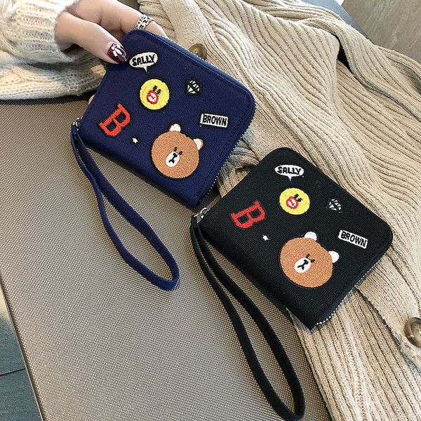 Kis női pénztárca fekete és kék színben