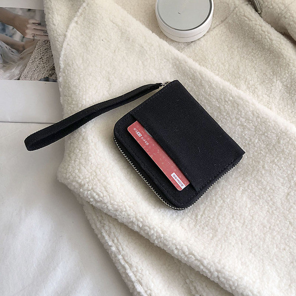 Kis női pénztárca fekete és kék színben