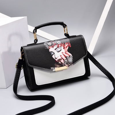 Modern női táska fém fogantyúval, öko bőrből