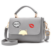 Geanta de dama eleganta cu broderie si element metalic