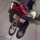 Stílusos női fényes tornacipő három színben