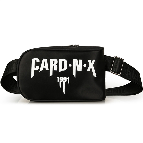 Férfi modern kis táska fekete színű felirattal