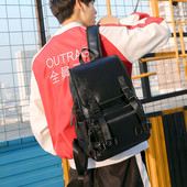 Öko bőrből készült modern férfi hátizsák fekete színben