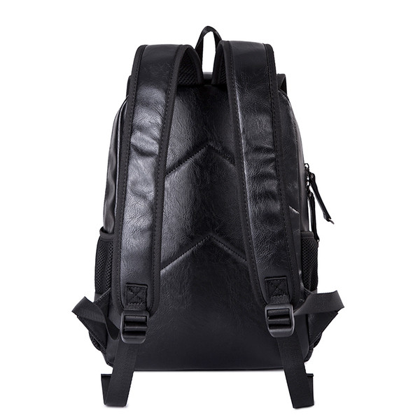 Öko bőrből készült modern férfi hátizsák fekete színben