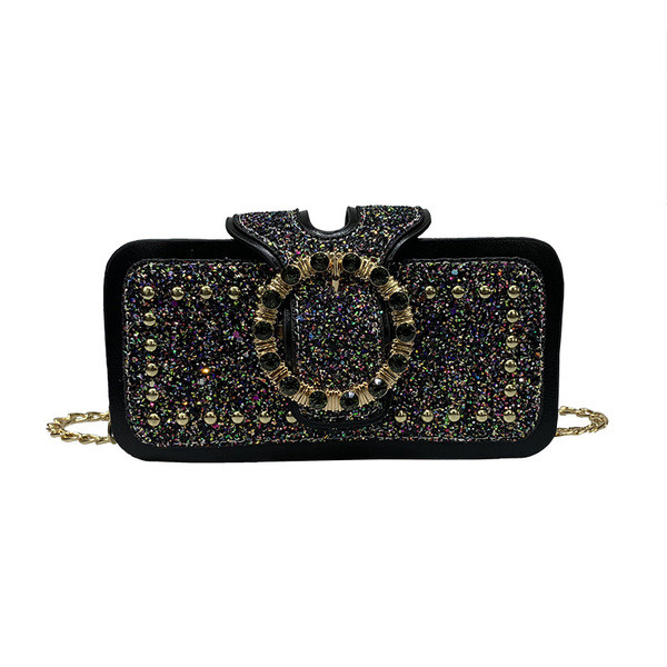 Stílusos női kis táska fém csattal két színben