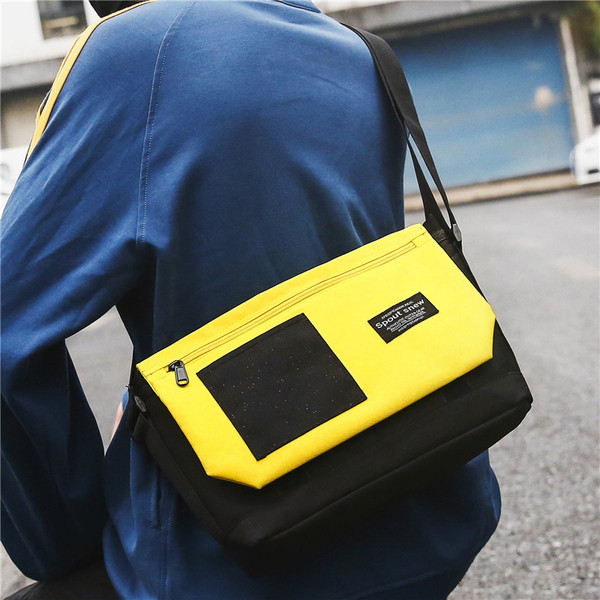 Modern férfi táska hosszú pánttal, négy színben