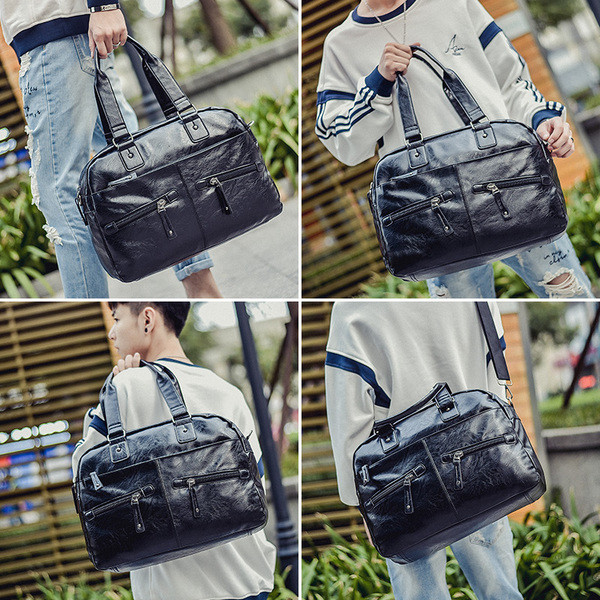 Stílusos férfi táska elülső zsebekkel, két színben