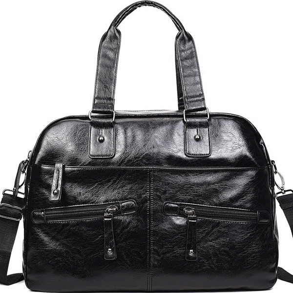 Stílusos férfi táska elülső zsebekkel, két színben