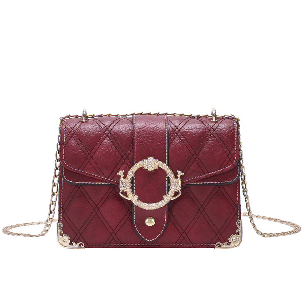 Eko bőrből készült modern női táska fém lánccal